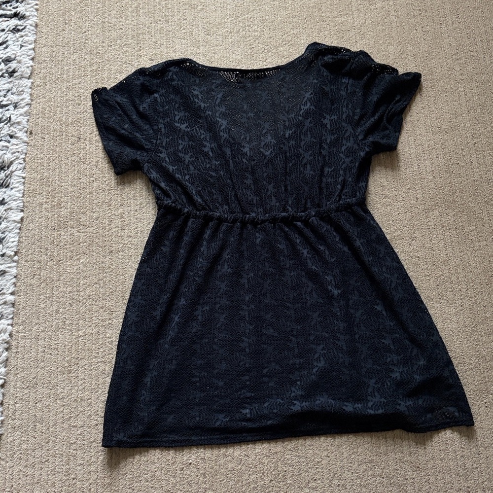 La Vie En Rose Aqua Beach Coverup Dress, size L, Black - Picture 6 of 8
